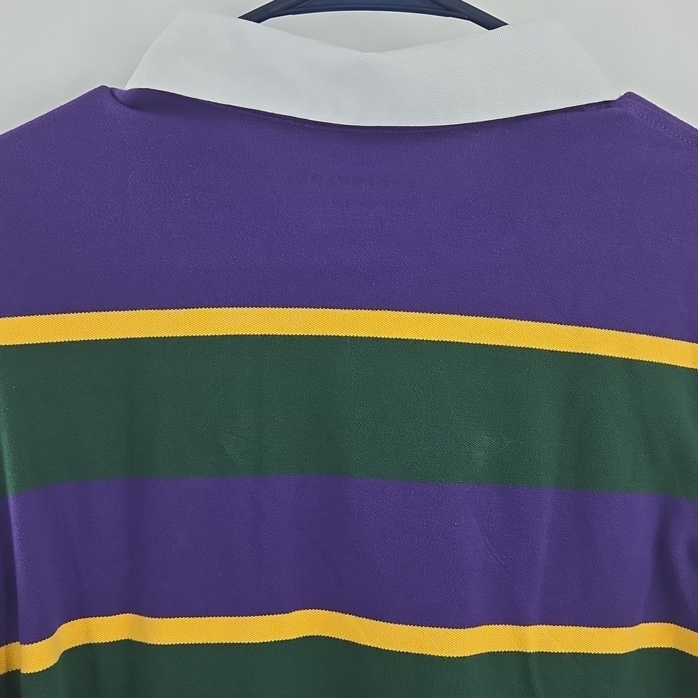 Striped Purple and Green Men's Shirt - Picture 13 of 16